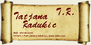 Tatjana Radukić vizit kartica